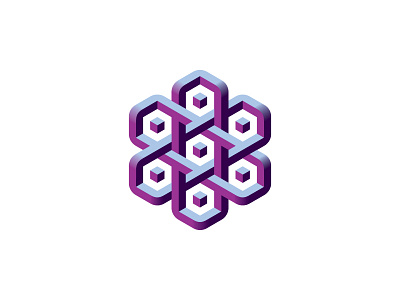 Atomica Logo 3d atom cube design geometric hexagon isometric logo logomark mark physics science symmetrical vector