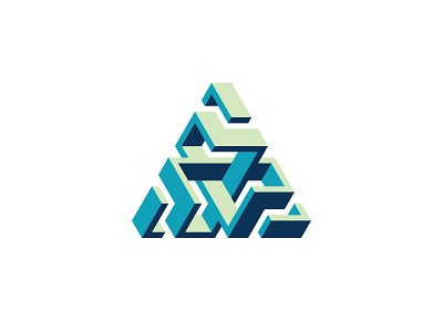 Hyperlocal Logo 3d design geometric impossible object isometric logo logomark mark optical illusion symmetrical torus knot triangle vector