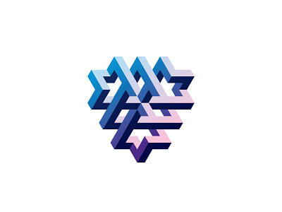 Liminal Logo 3d design geometric impossible object logo logomark mark optical illusion symmetrical triangle vector