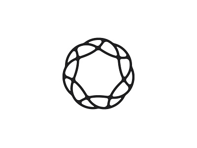 Cnidaria Logo black coral flower geometric heptagon line logo logomark mark mobius nest organic rope star sun symmetrical vector