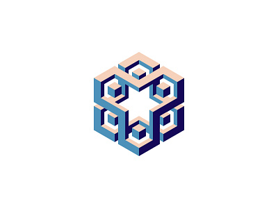 Tekton Logo 3d cube design geometric hexagon logo logomark mark symmetrical vector