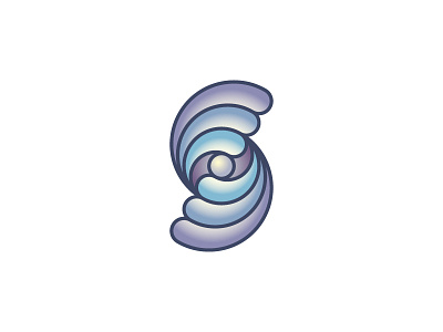 Singular Logo design gem geometric letter logo logomark mark modern nacreous oyster pearl precious s shell spa symmetrical vector wave