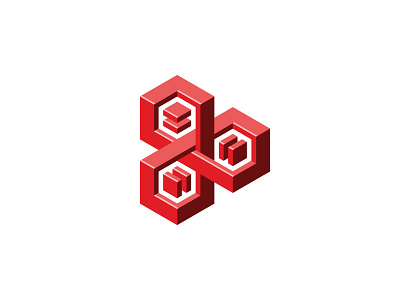 Relational Logo 3d design geometric logo logomark mark red symmetrical torus knot vector