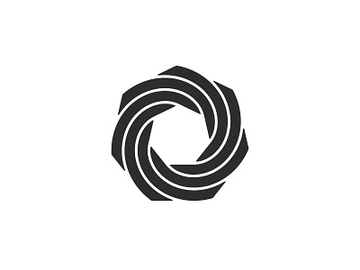 Heptaspira Logo black design geometric heptagon line logo logomark mark spiral symmetrical vector