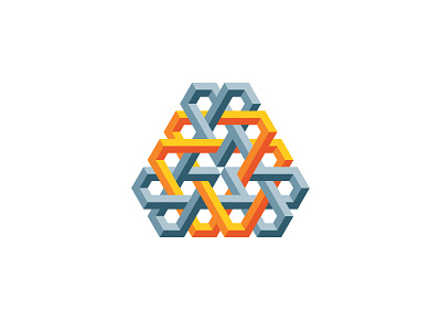 Epoch Logo 3d design geometric hexagon logo logomark mark symmetrical triangle vector