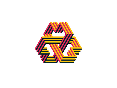 Tertium Logo 3d design geometric impossible object logo logomark mark optical illusion symmetrical vector