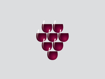 Cluster Logo bunch clever cluster geometric grapes logo logomark mark negative space vector vine vineyard wine wine glass