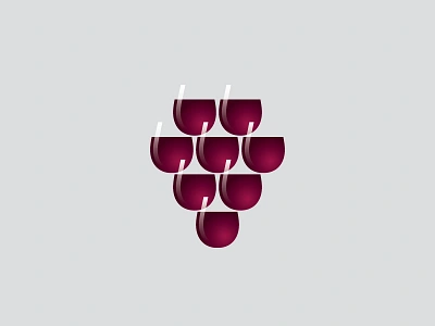 Cluster Logo bunch clever cluster geometric grapes logo logomark mark negative space vector vine vineyard wine wine glass