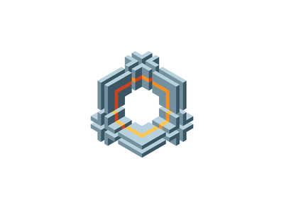 Interim Logo 3d cube design geometric hexagon logo logomark mark symmetrical vector