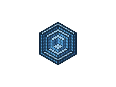 Hexaform Logo 3d cube design geometric hexagon logo logomark mark symmetrical vector