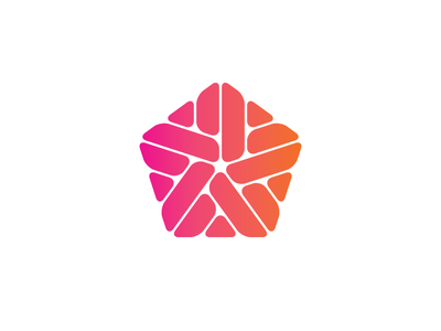 Ethereality Logo design geometric gradient logo logomark mark penagon symmetrical vector