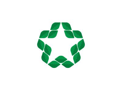 Stellafolium Logo design geometric green leaf leaves logo logomark mark nature negative space rounded star symmetrical vector