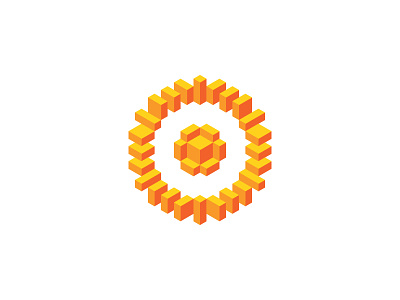 Hodiernal Logo 3d circle design geometric isometric logo logomark mark sun symmetrical vector