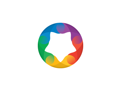 Canorous Logo beauty circle circular design geometric gradient logo logomark mark overlapping rainbow spectral spectrum symmetrical vector