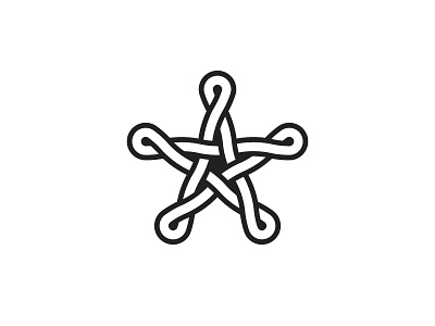 Sidus Logo black design geometric intricate knot logo logomark mark star symmetrical twisted vector white
