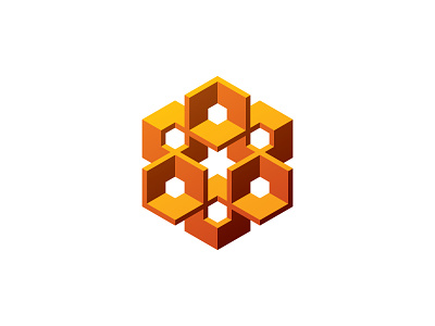 Hivexa Logo 3d community design geometric golden hexagon hexagonal hive intricate logo logomark mark symmetrical vector