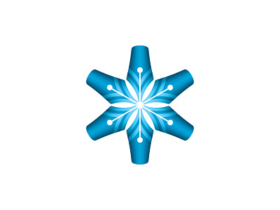 Snowflake Logo blue crystal design editing fountain pen geometric logo logomark mark nib pen publishing snowflake symmetrical vector winter writer