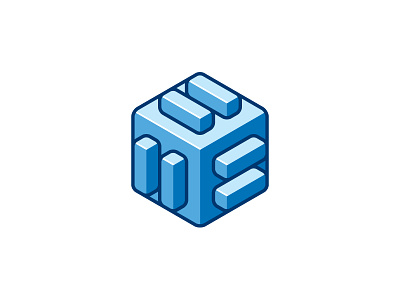 Kubika Logo 3d blue cube design geometric hexagon logo logomark mark rounded symmetrical vector