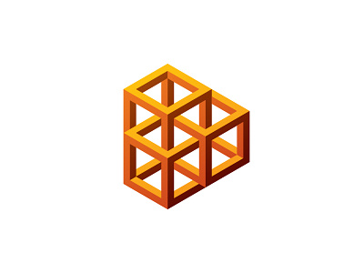 Playmetric Logo 3d cube design geometric hexagon impossible object logo logomark mark optical illusion play button symmetrical triangle vector