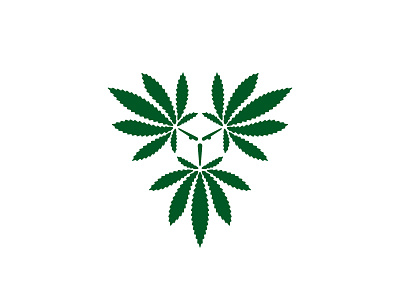 Cannabis Owl bird box cannabis cube delivery green logo logomark marijuana mark negative space owl vector weed