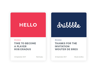 Time to become a player! cards debut first shot hello dribbble invitation ui ux web web design webdesign