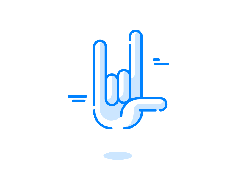 Hand icon animation blue design hand icon smooth