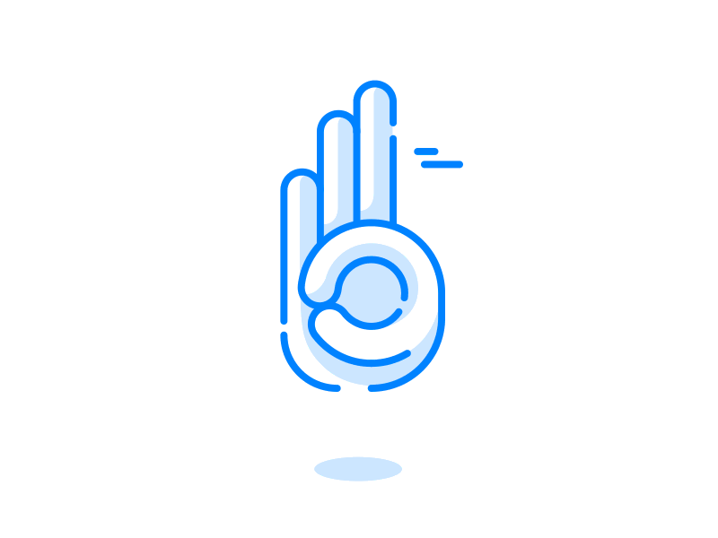 Hand icon animation blue design hand icon smooth