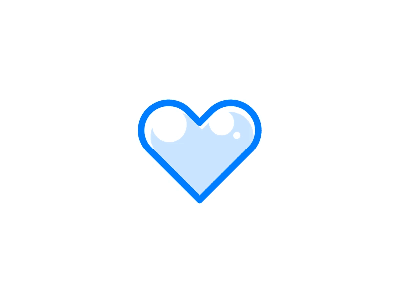 Heart icon animation blue bright heart icon love smooth