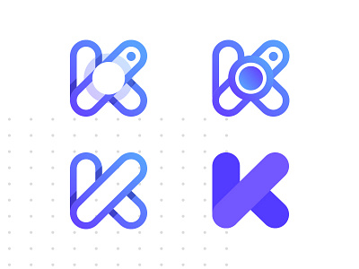 K ● Logo search blue gradient icon k logo minimal purple shadow test violet