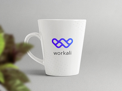 Workali blue gradient icon letter logo mark minimal purple w