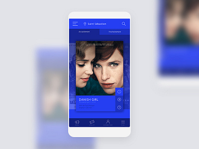 Cine app app application blue cinema electric film mobile responsive violet