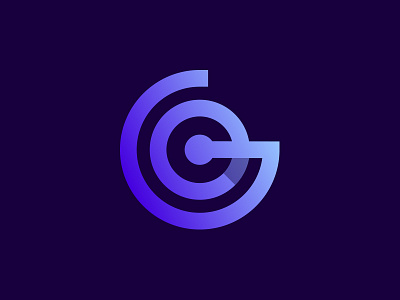 Galilei blue brand flat gradient icon logo logotype mark sweet violet