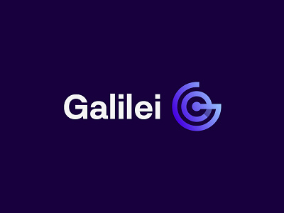 Galilei blue brand flat gradient icon logo logotype mark sweet violet