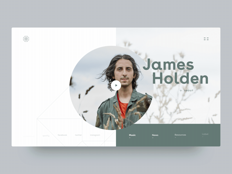 James Holden Website — Navigation animated cursor design follow interaction mouse music player ui ux web webdesign
