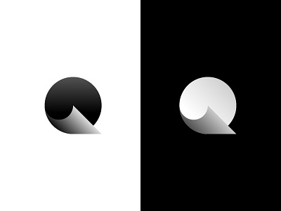 Q logo brand branding design gradient icon letter logo logotype mark minimal shadow web