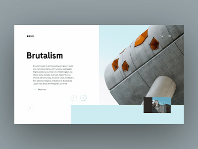 Brutalism - UI animation blue brutal brutalism brutalist concrete design interaction logo mark minimal sky slider slideshow typography ui ux web webdesign website