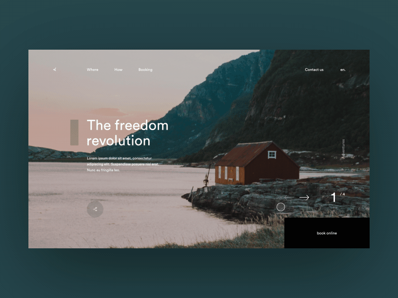 Cabine - Daily animated UI transition homepage minimal ux interface interaction website ui gif motion design slideshow slide animation anim web webdeisgn