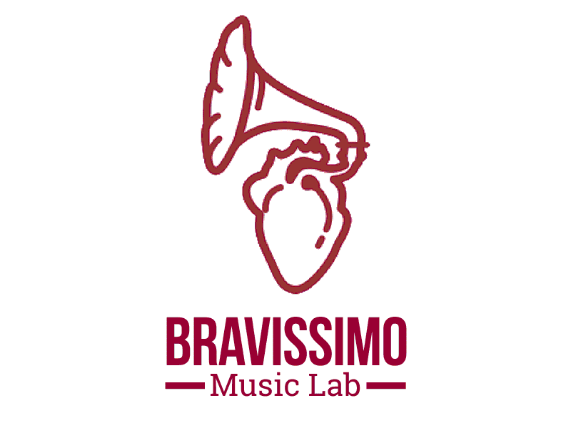 Bravissimo Music Lab logo branding heart lab logo music vector