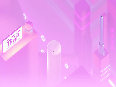 Lost in traplation c4d cinema4d city pink