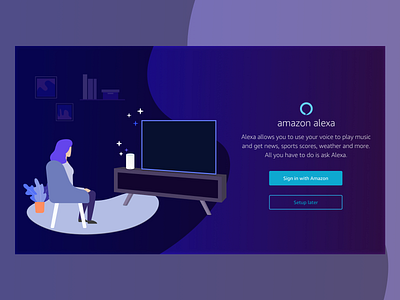 Amazon Alexa Setup alexa amazon amazon alexa amazon design amazondesign branding design flat illustration logo minimal setup ui userinterface ux vector web webdesign