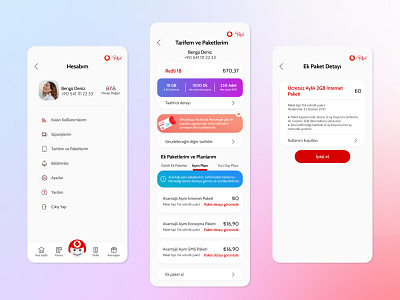 Vodafone Red Mobile App Redesign app design flat minimal mobile mobileapp redesign telecommunication ui uiux ux vodafone