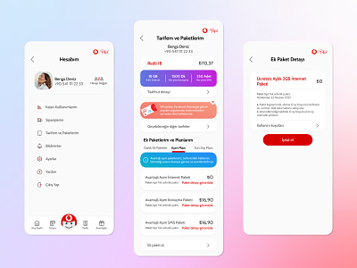 Vodafone Red Mobile App Redesign app design flat minimal mobile mobileapp redesign telecommunication ui uiux ux vodafone