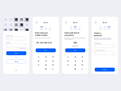 Mobile Sign Up design flat minimal mobile mobileapp onboarding signup ui ux