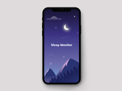 Sleep App Splash Screen app design flat illustration illustrator ios minimal mobile opening splash splashscreen ui ux vector web