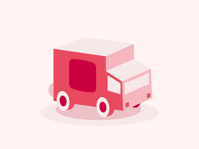 Delivery service after effects animation bounce cardboard gif illustration illustrator jump loop motion phone qrcode truck ui vector