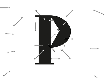 Triomphe "P" font illustration open source typeface