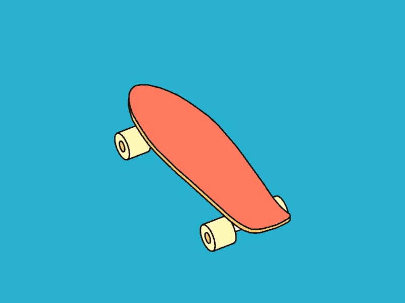 Pro skater tricks animation collas gif illustration loop motion red skate timothee