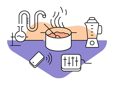 Experiments experiment flat illustration kitchen vector