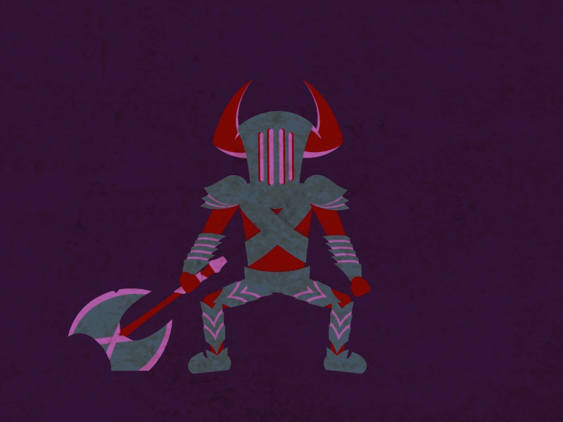 Hell Knight Screaming animation axe character demon design hell helmet horns knight motion rigging