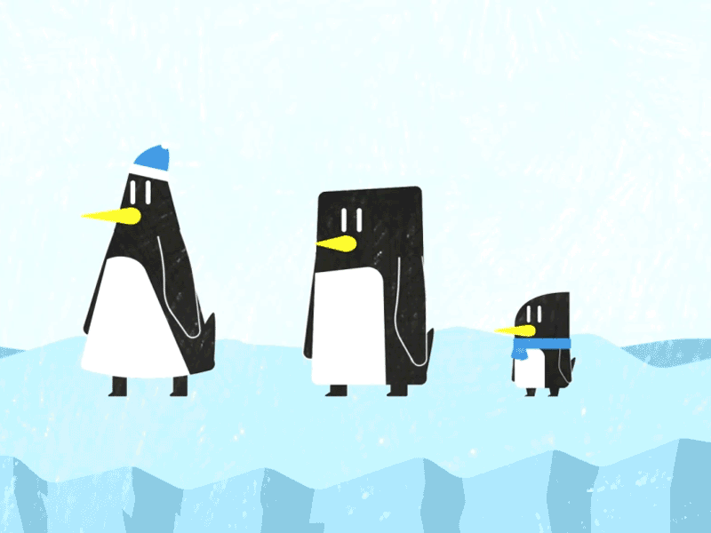 Penguin Advent - Day 1 2d animation advent after effects animated animation calendar character christmas ice motion penguin penguin advent texture wave